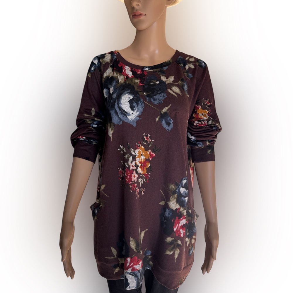 NWT Women’s Long Sleeve Floral Top Size XXL‎